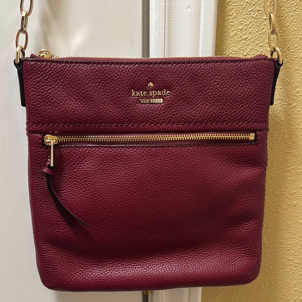 Kate Spade Red Crossbody Bag with Chain Strap